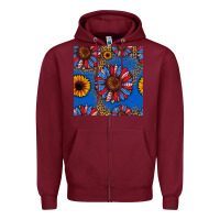 Burgundy usa sunflowers seamless pattern Zipper Hoodie - HRA Design Shop