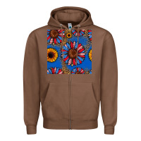 Chestnut usa sunflowers seamless pattern Zipper Hoodie - HRA Design Shop