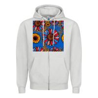 Dove Grey usa sunflowers seamless pattern Zipper Hoodie - HRA Design Shop