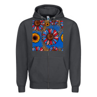 Smoke usa sunflowers seamless pattern Zipper Hoodie - HRA Design Shop