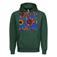 Sports Green usa sunflowers seamless pattern Zipper Hoodie - HRA Design Shop