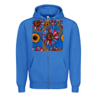 True Royal usa sunflowers seamless pattern Zipper Hoodie - HRA Design Shop