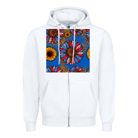 White usa sunflowers seamless pattern Zipper Hoodie - HRA Design Shop