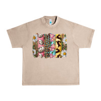 French Oak Easter Brushstroke With Quail Eggs Daisy And Bunny Urban Heavy Tee - RanaPortraitStore