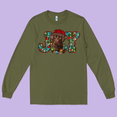 Labrador Retriever Christmas Joy Long Sleeve Tee Designed By Ranaportraitstore