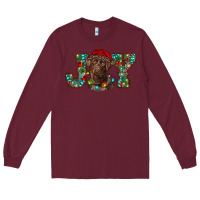 Burgundy labrador retriever christmas joy Long Sleeve Tee - RanaPortraitStore