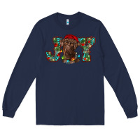 Navy labrador retriever christmas joy Long Sleeve Tee - RanaPortraitStore