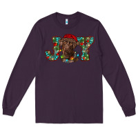 Plum labrador retriever christmas joy Long Sleeve Tee - RanaPortraitStore