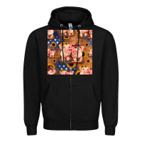 Black american pigs seamless pattern Zipper Hoodie - HRA Design Shop