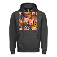 Charcoal Heather american pigs seamless pattern Zipper Hoodie - HRA Design Shop