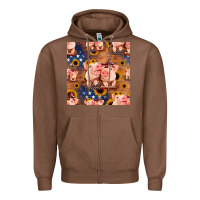 Chestnut american pigs seamless pattern Zipper Hoodie - HRA Design Shop
