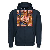 Navy american pigs seamless pattern Zipper Hoodie - HRA Design Shop