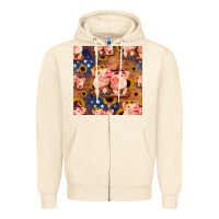 Sandshell american pigs seamless pattern Zipper Hoodie - HRA Design Shop