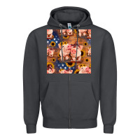 Smoke american pigs seamless pattern Zipper Hoodie - HRA Design Shop