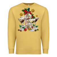 Antique Gold Christmas martini  and martini bottle Premium Sweatshirt - AdoDesignShop