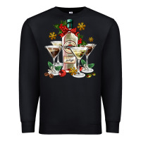 Black Christmas martini  and martini bottle Premium Sweatshirt - AdoDesignShop