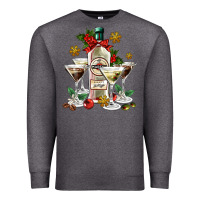 Charcoal Heather Christmas martini  and martini bottle Premium Sweatshirt - AdoDesignShop