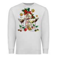 Dove Grey Christmas martini  and martini bottle Premium Sweatshirt - AdoDesignShop