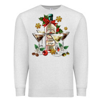 Oatmeal Heather Christmas martini  and martini bottle Premium Sweatshirt - AdoDesignShop
