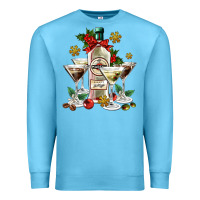 Ocean Blue Christmas martini  and martini bottle Premium Sweatshirt - AdoDesignShop