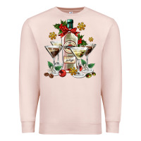 Pale Pink Christmas martini  and martini bottle Premium Sweatshirt - AdoDesignShop