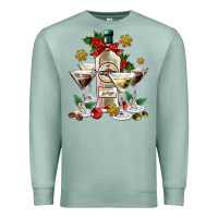 Seafoam Christmas martini  and martini bottle Premium Sweatshirt - AdoDesignShop