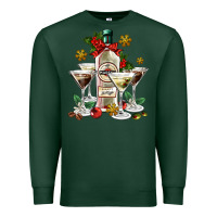 Sports Green Christmas martini  and martini bottle Premium Sweatshirt - AdoDesignShop
