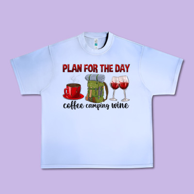 Plan For The Day Coffee Camping Wine Urban Heavy Tee Designed By Texasbilliewilder