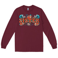 Burgundy sister American football Long Sleeve Tee - Zillion Design Studio