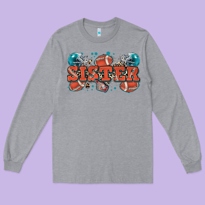 Sister American Football Long Sleeve Tee Designed By Zillion Design Studio