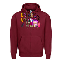 Burgundy drink up witches Zipper Hoodie - CowhideDigitalArt