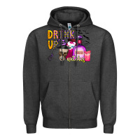 Charcoal Heather drink up witches Zipper Hoodie - CowhideDigitalArt