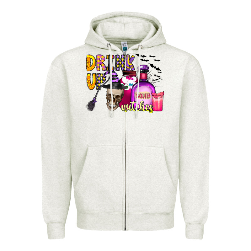 Drink Up Witches Zipper Hoodie by CowhideDigitalArt | Teevron