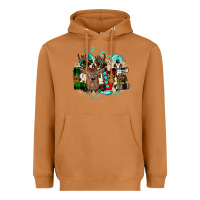 Meerkat love wood slice ornament Heavyweight Hoodie - JahusDesignShop