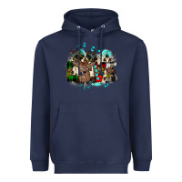 Navy love wood slice ornament Heavyweight Hoodie - JahusDesignShop