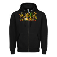 Black sunflower gnomies Zipper Hoodie - FaDigitalArtStudio
