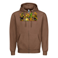 Chestnut sunflower gnomies Zipper Hoodie - FaDigitalArtStudio