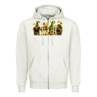 Oatmeal Heather sunflower gnomies Zipper Hoodie - FaDigitalArtStudio