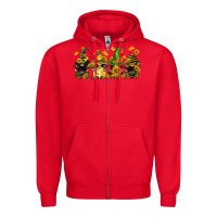 Red sunflower gnomies Zipper Hoodie - FaDigitalArtStudio