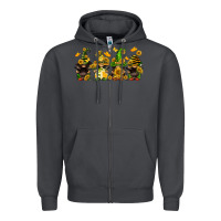 Smoke sunflower gnomies Zipper Hoodie - FaDigitalArtStudio
