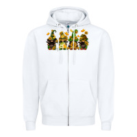 White sunflower gnomies Zipper Hoodie - FaDigitalArtStudio
