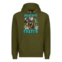 Army Green howdy easter Premium Hoodie - MaliasSmallBusiness
