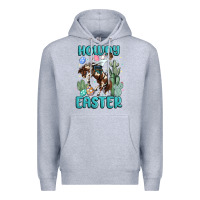 Heather Grey howdy easter Premium Hoodie - MaliasSmallBusiness
