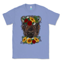 Colony Blue bison face with flowers Classic Tee - RanaPortraitStore