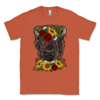 Copper bison face with flowers Classic Tee - RanaPortraitStore