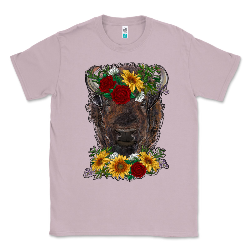 Bison Face With Flowers Classic Tee by RanaPortraitStore | Teevron