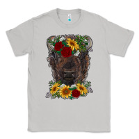 Moon Dust bison face with flowers Classic Tee - RanaPortraitStore