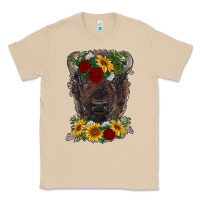 Mushroom bison face with flowers Classic Tee - RanaPortraitStore