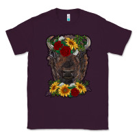 Plum bison face with flowers Classic Tee - RanaPortraitStore