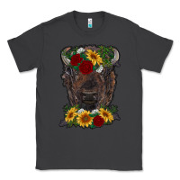 Smoke bison face with flowers Classic Tee - RanaPortraitStore